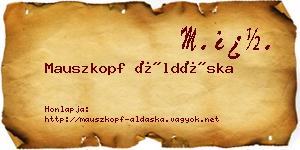 Mauszkopf Áldáska névjegykártya
